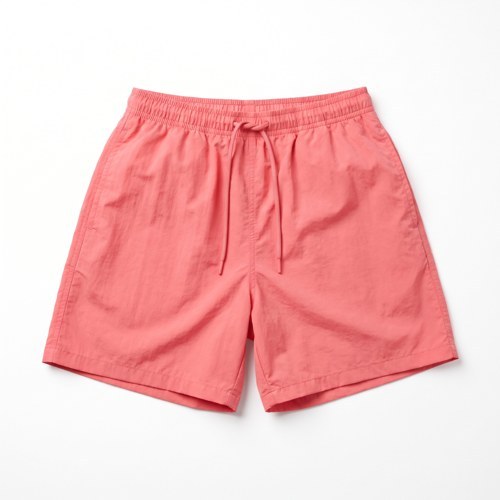 Coral nylon training shorts