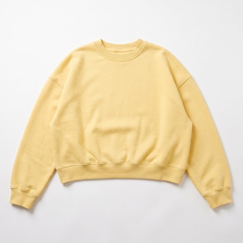 Yellow cropped crewneck sweater